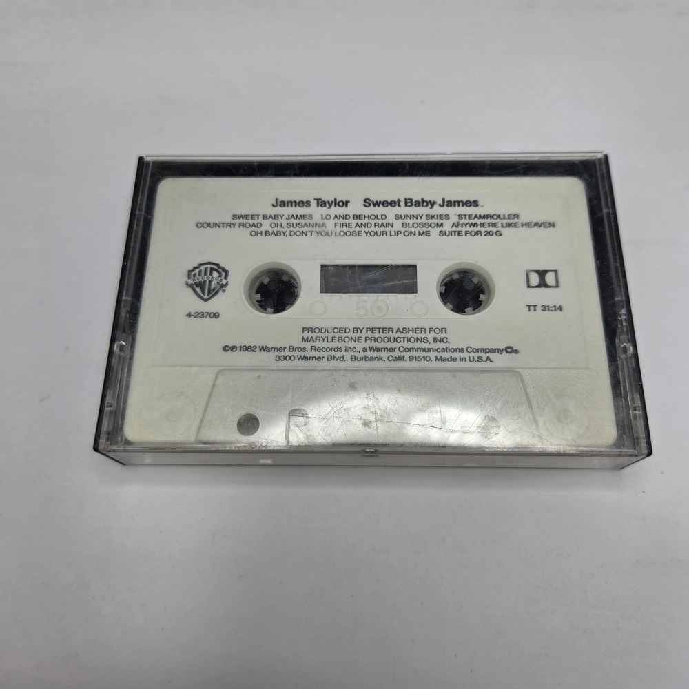James Taylor Cassette Tape Sweet Baby James Mud Slide Slim Warner Bros 1982 Folk